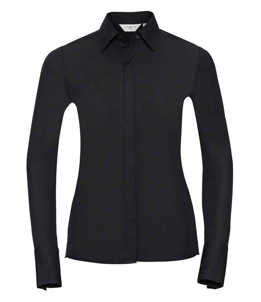 Russell Collection Ladies Ultimate Stretch Shirt | Black