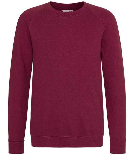 AWDis Academy Kids Raglan Sweatshirt | Burgundy