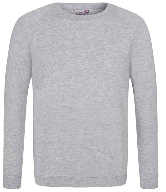 AWDis Academy Kids Raglan Sweatshirt | Grey