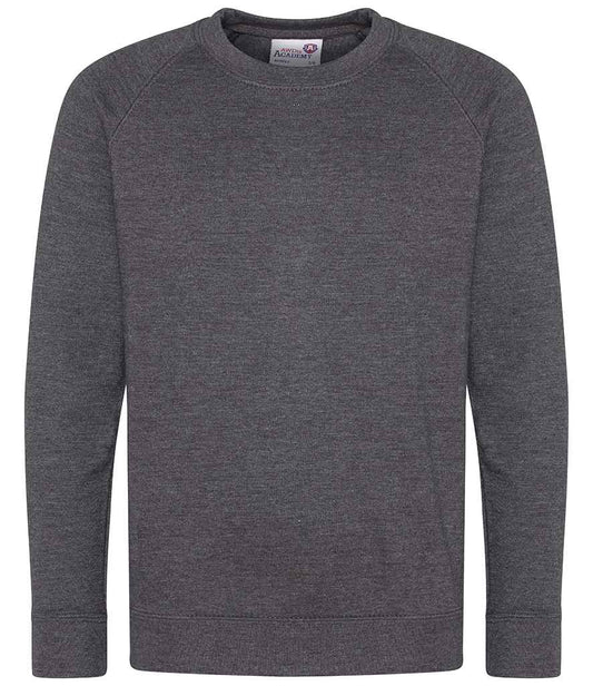 AWDis Academy Kids Raglan Sweatshirt | Charcoal