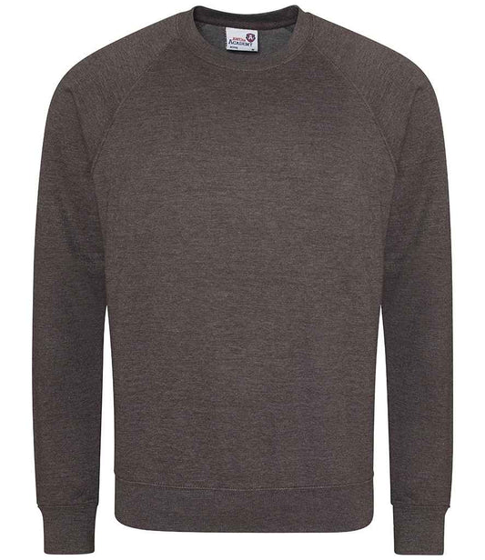 AWDis Academy Senior Raglan Sweatshirt | Charcoal