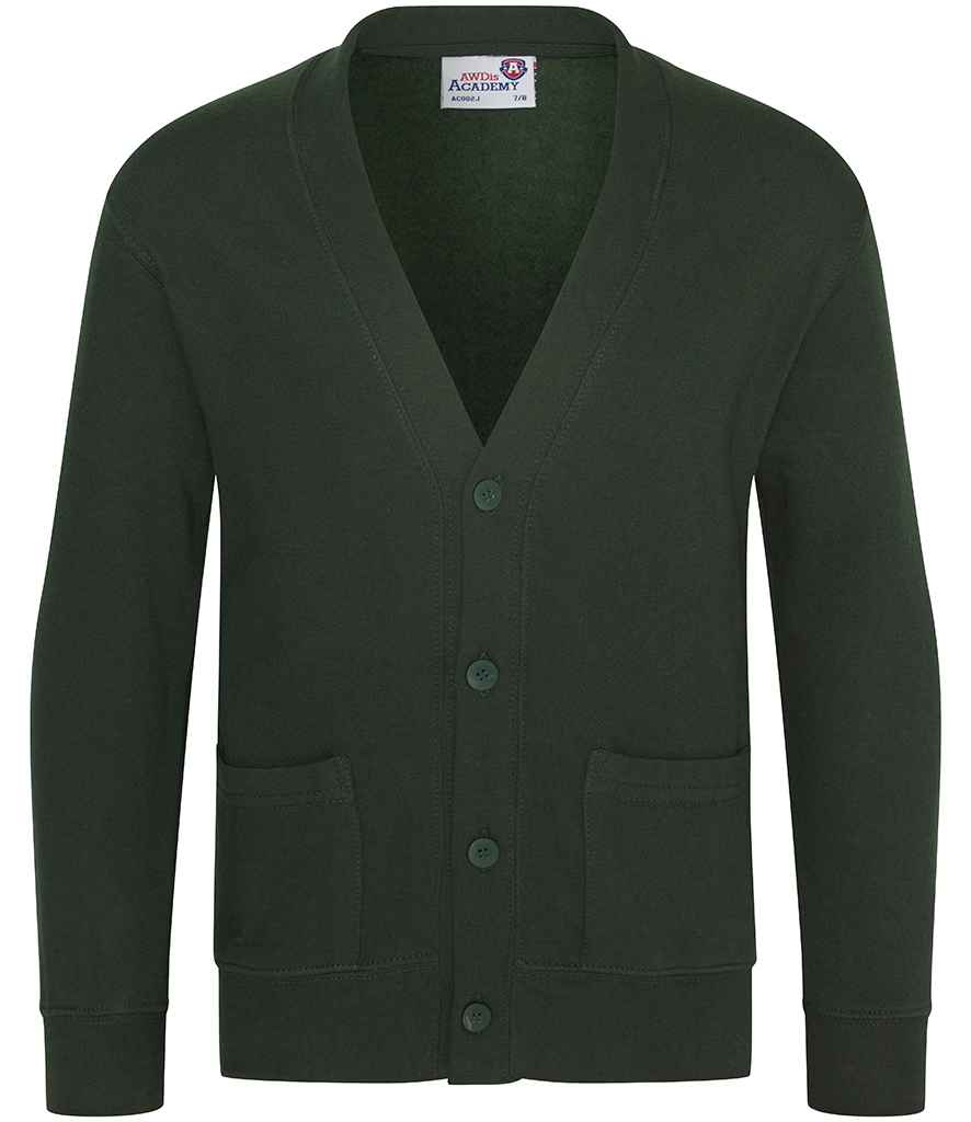 AWDis Academy Kids Sweat Cardigan | Green