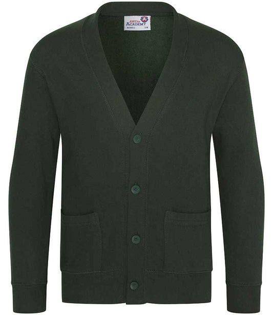 AWDis Academy Kids Sweat Cardigan | Green