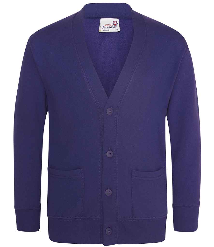 AWDis Academy Kids Sweat Cardigan | Purple