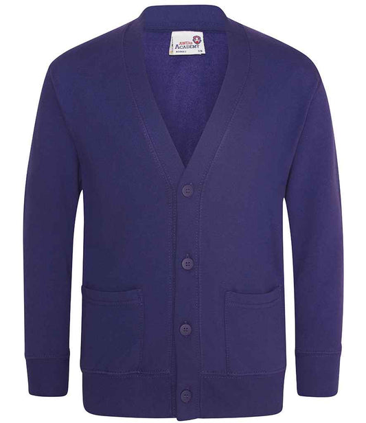 AWDis Academy Kids Sweat Cardigan | Purple