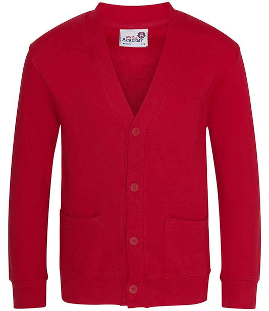 AWDis Academy Kids Sweat Cardigan | Red