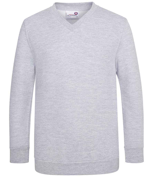 AWDis Academy Kids V Neck Sweatshirt | Grey