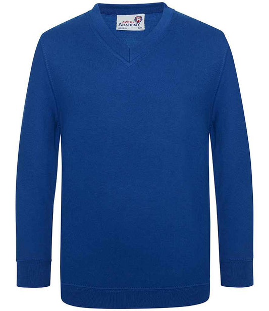 AWDis Academy Kids V Neck Sweatshirt | Deep Royal