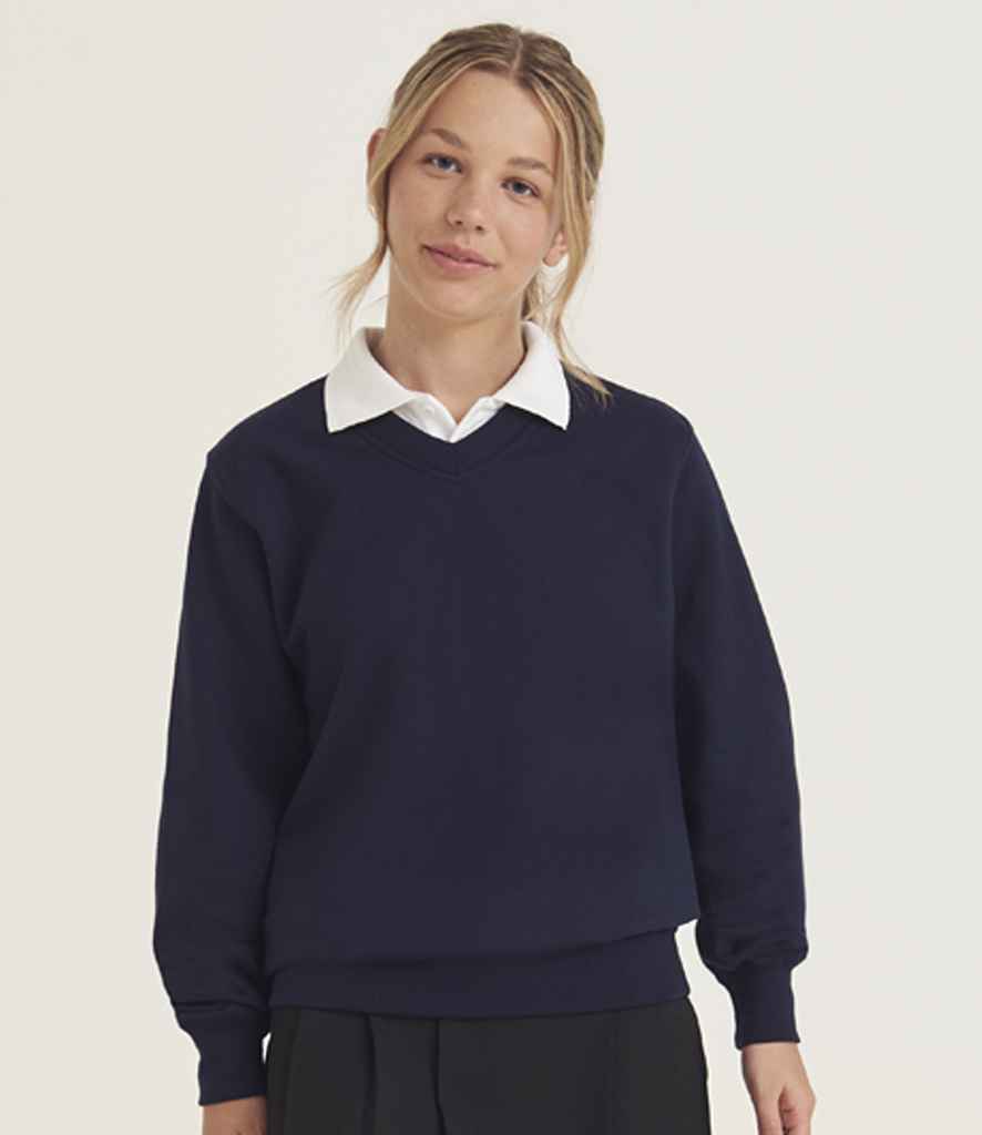 AWDis Academy Senior V Neck Sweatshirt | Navy