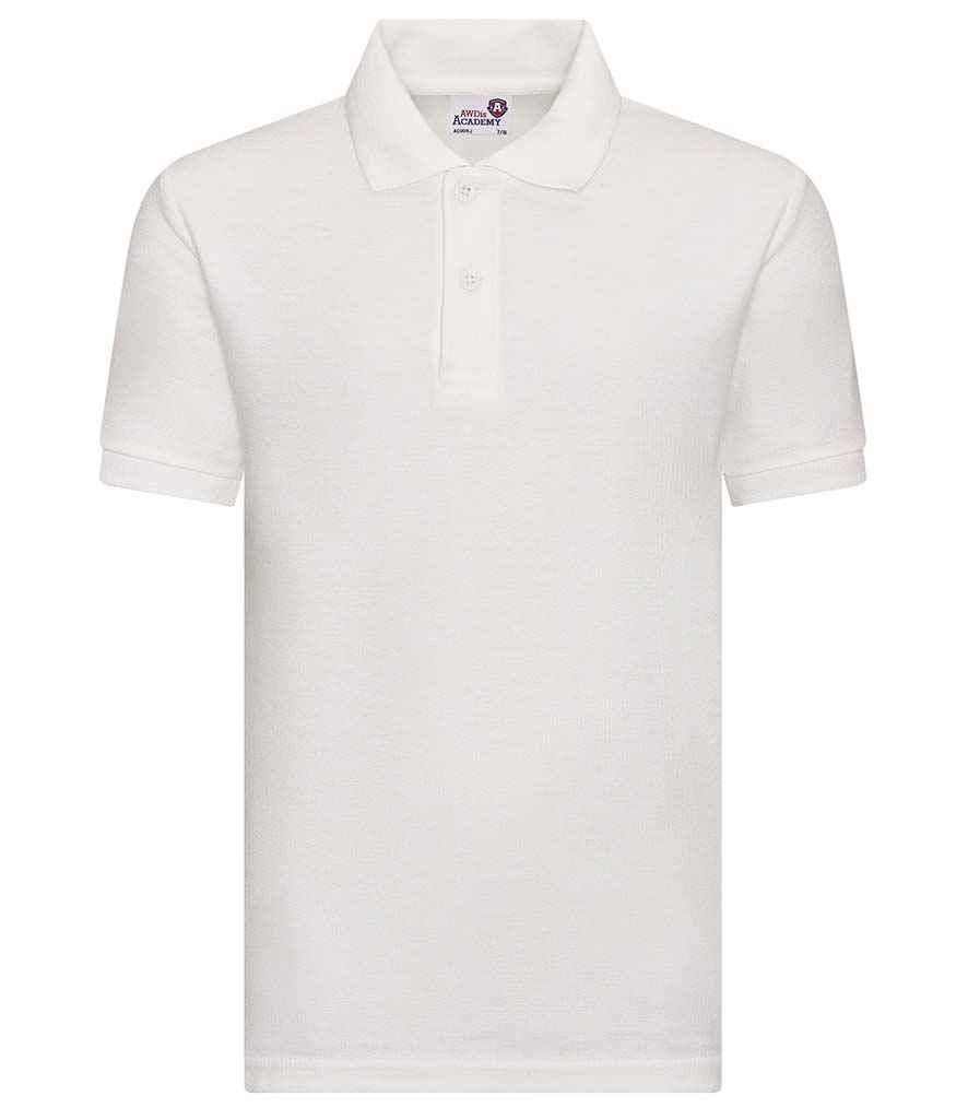 AWDis Academy Kids Piqué Polo Shirt | White