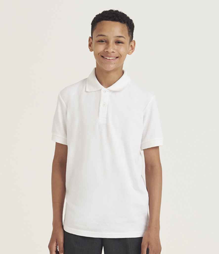 AWDis Academy Kids Piqué Polo Shirt | White