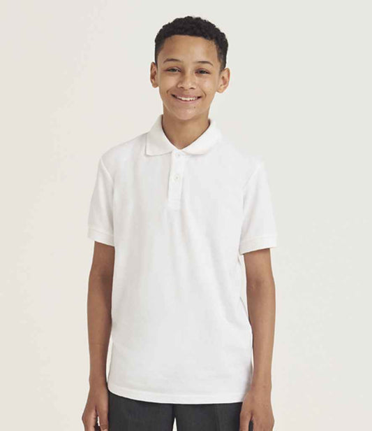 AWDis Academy Kids Piqué Polo Shirt | White