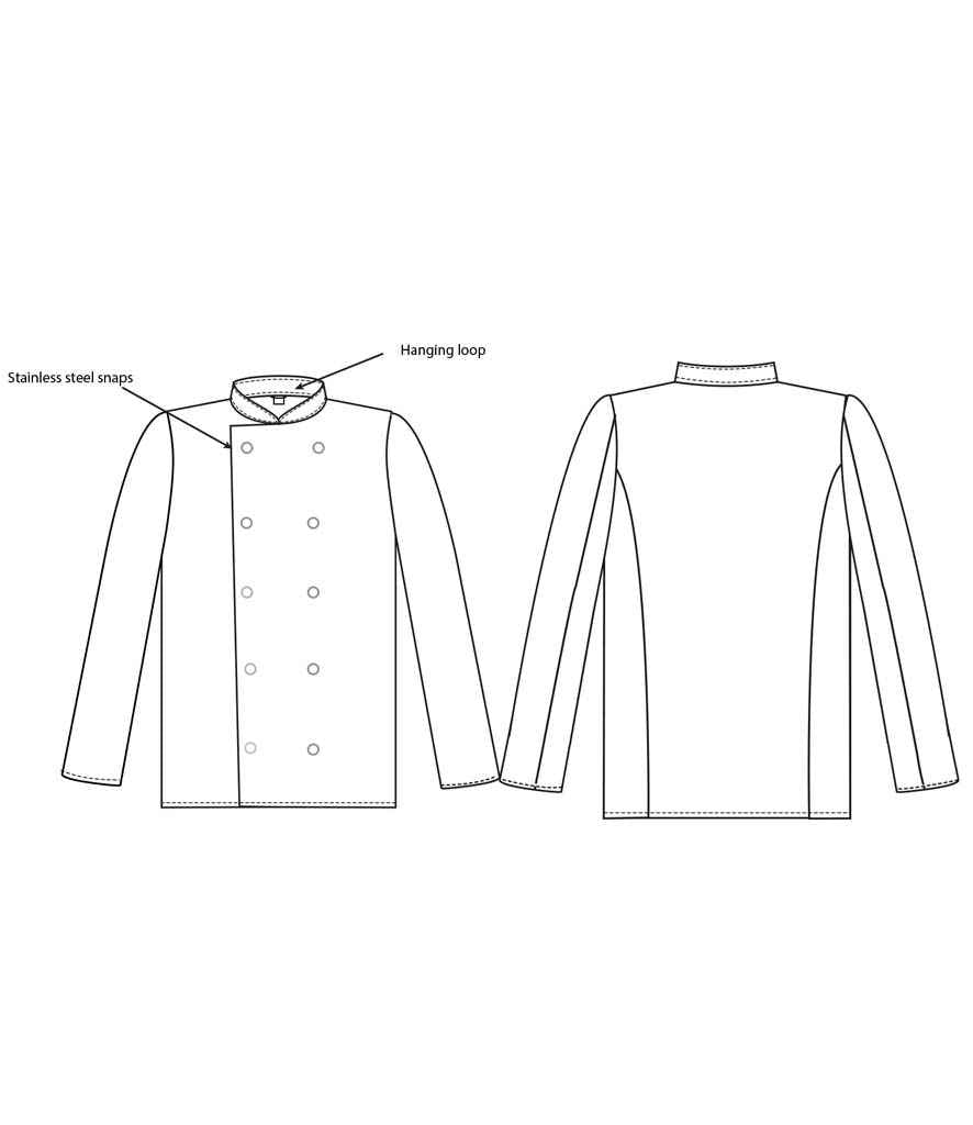 Dennys Long Sleeve Chef's Jacket | White