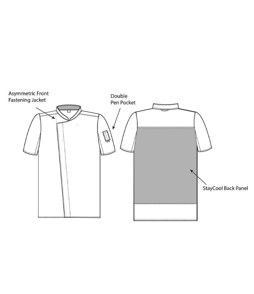ADC Short Sleeve Asymmetric Chef's Jacket | White