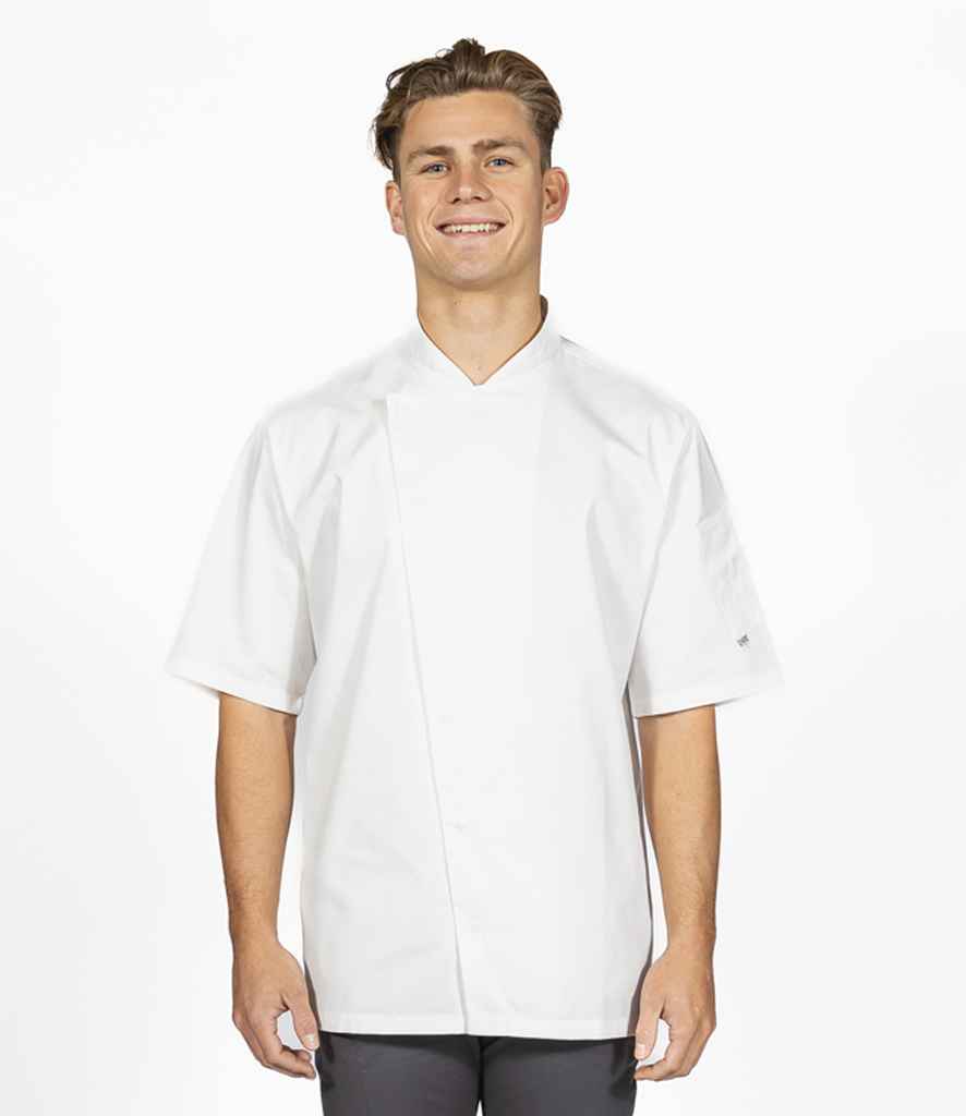 ADC Short Sleeve Asymmetric Chef's Jacket | White