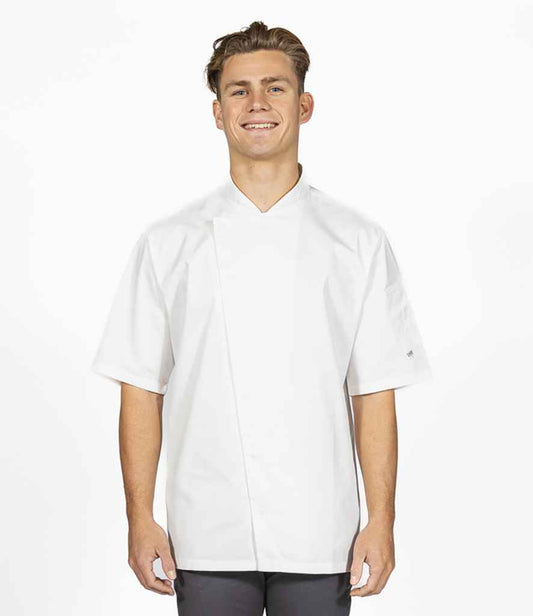ADC Short Sleeve Asymmetric Chef's Jacket | White