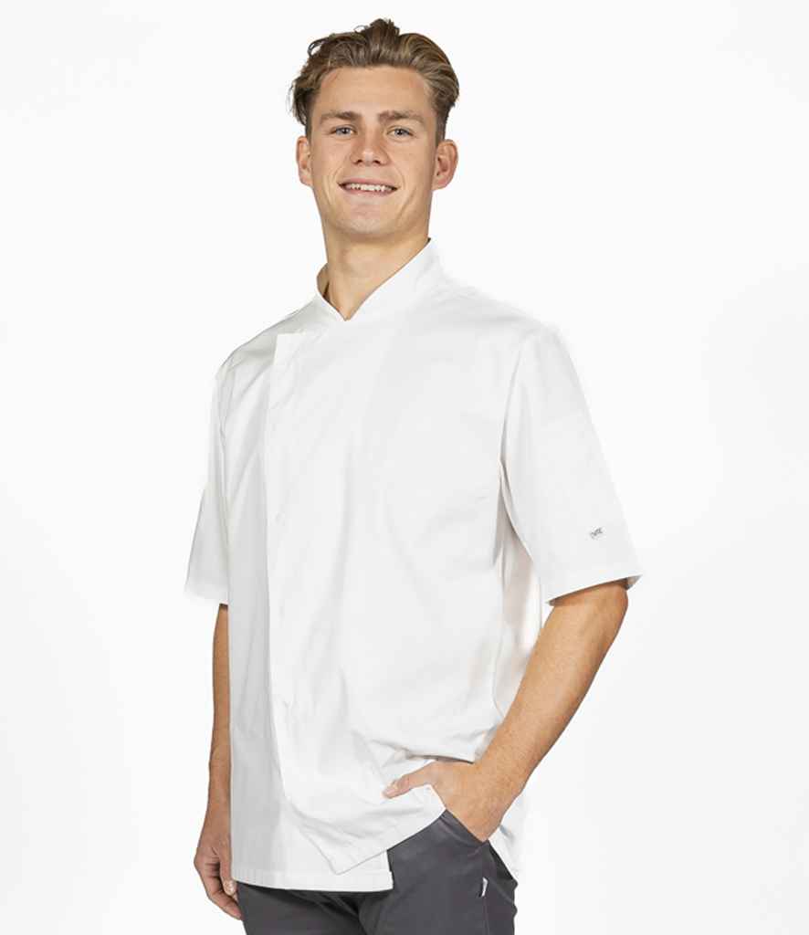 ADC Short Sleeve Asymmetric Chef's Jacket | White