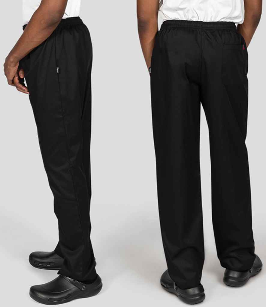 Dennys Elasticated Chef's Trousers | Black