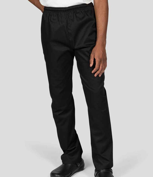 Dennys Elasticated Chef's Trousers | Black