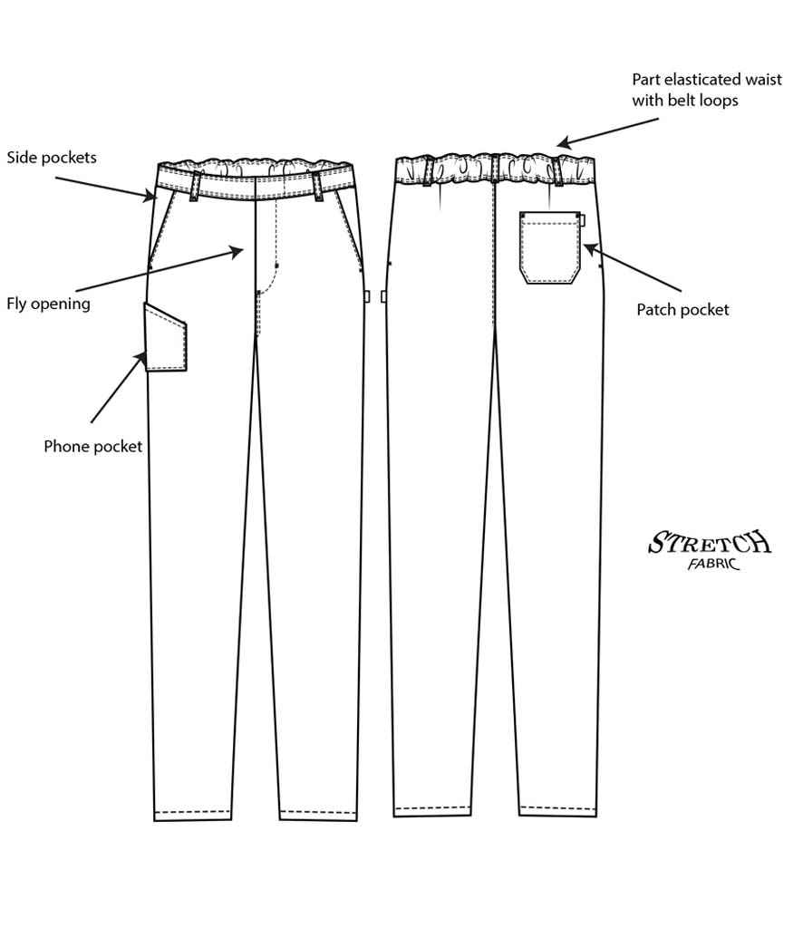 ADC Slim Fit Stretch Trousers | Black