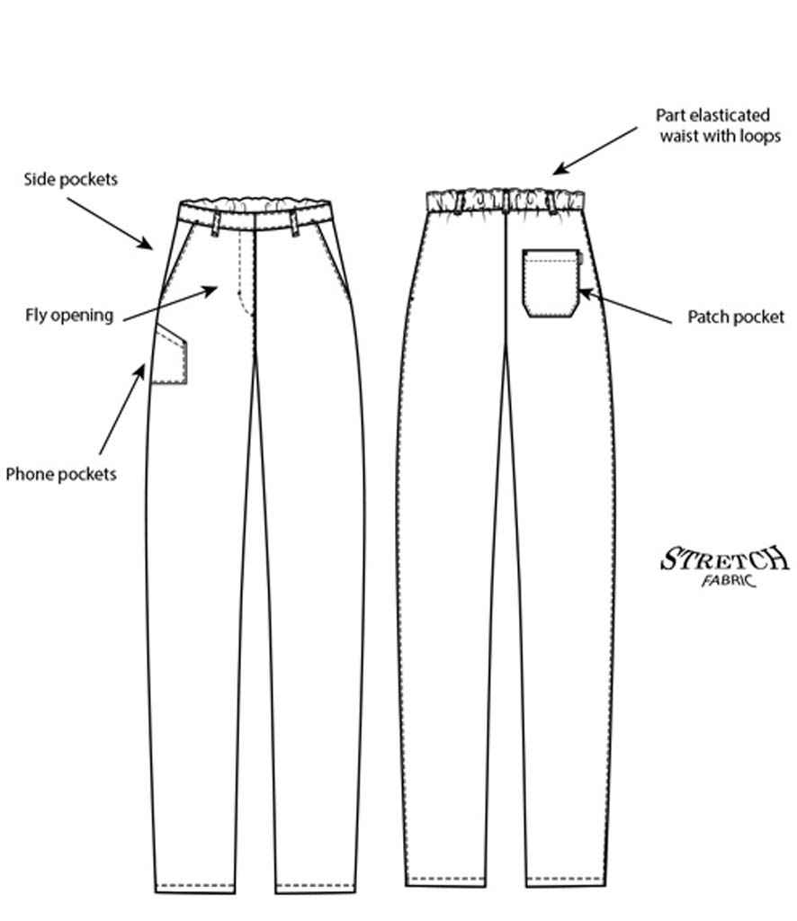 ADC Ladies Slim Fit Stretch Trousers | Black