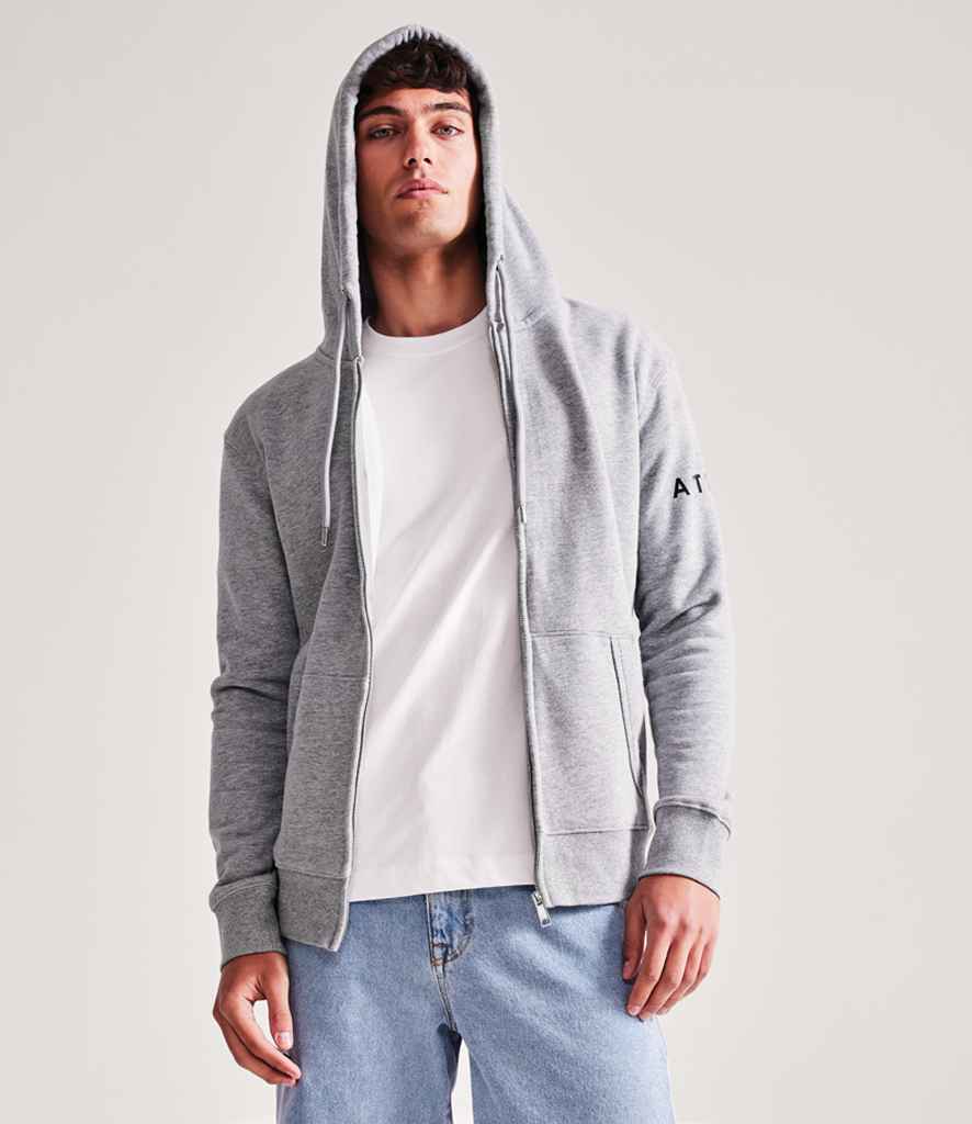 Anthem Organic Full Zip Hoodie | Grey Marl