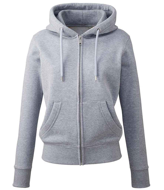 Anthem Ladies Organic Full Zip Hoodie | Grey Marl