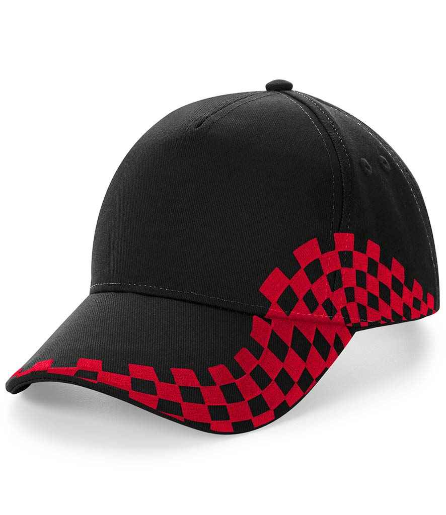 Beechfield Grand Prix Cap | Black/Classic Red