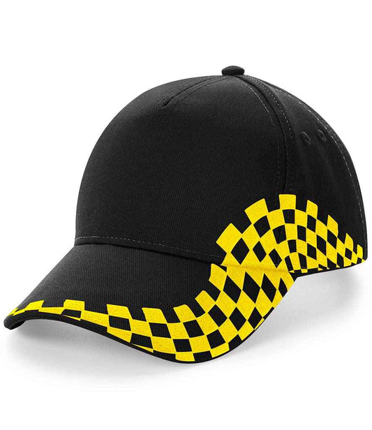 Beechfield Grand Prix Cap | Black/Yellow