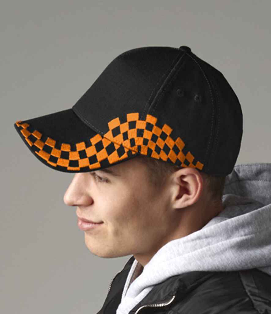 Beechfield Grand Prix Cap | Black/Orange