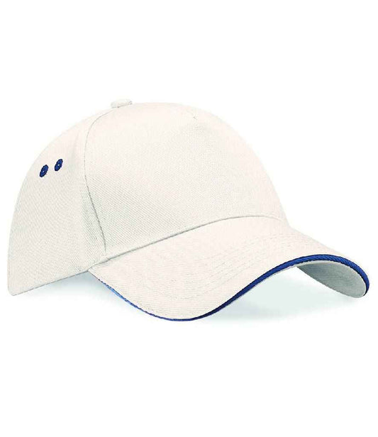 Beechfield Ultimate 5 Panel Cap with Sandwich Peak | Putty/Navy