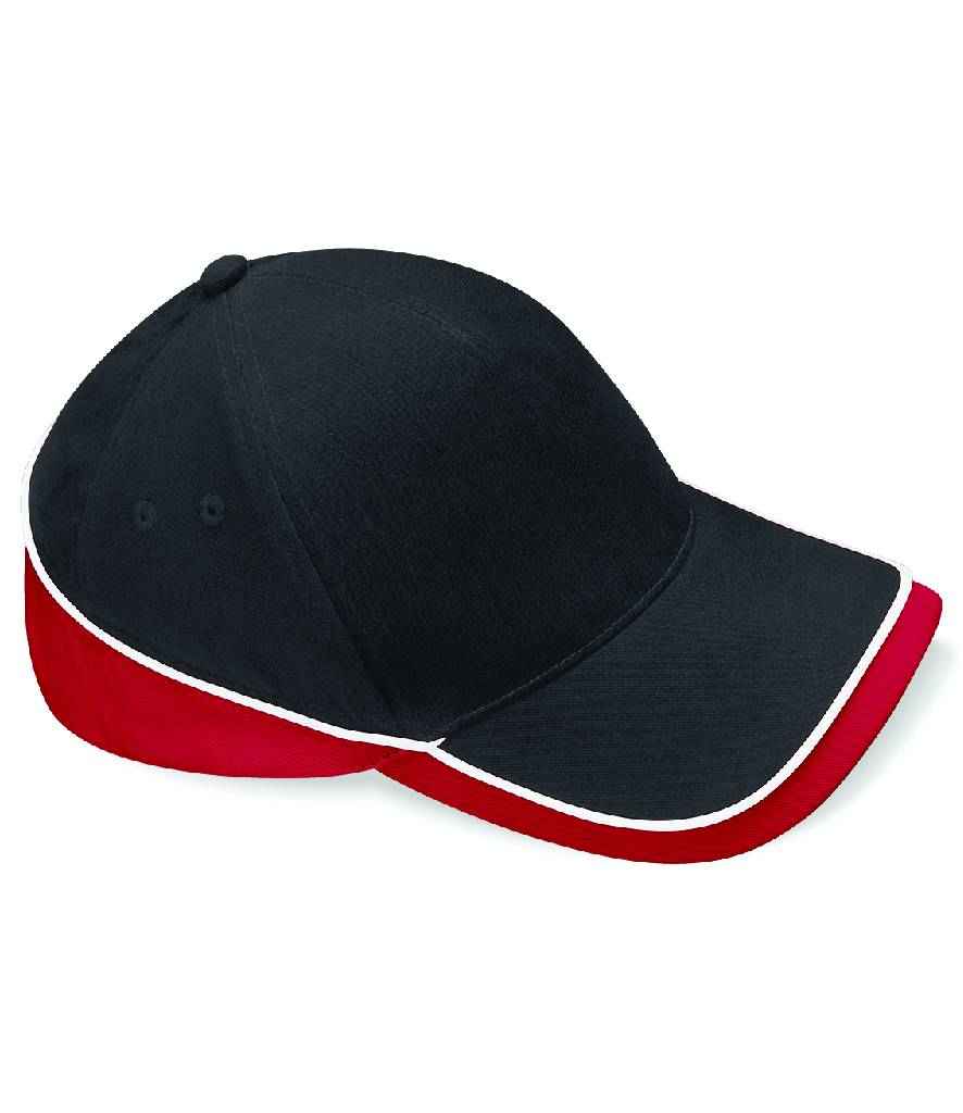 Beechfield Teamwear Competition Cap | Black/Classic Red/White