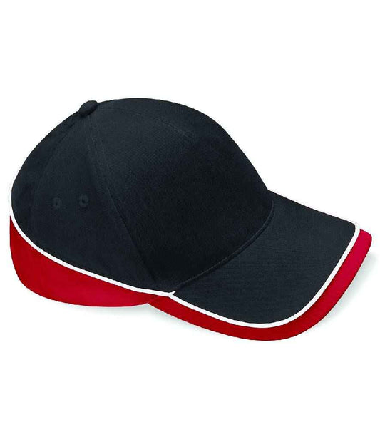 Beechfield Teamwear Competition Cap | Black/Classic Red/White
