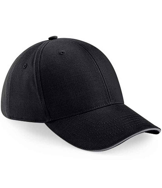 Beechfield Athleisure 6 Panel Cap | Black/Graphite Grey