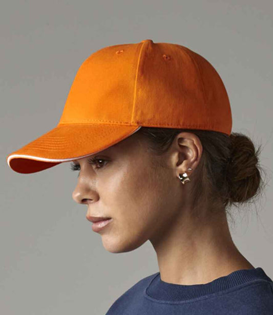 Beechfield Athleisure 6 Panel Cap | Orange/White