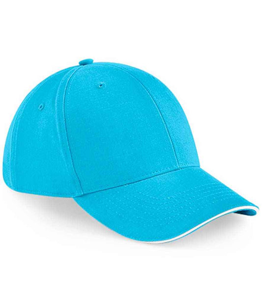 Beechfield Athleisure 6 Panel Cap | Surf Blue/White