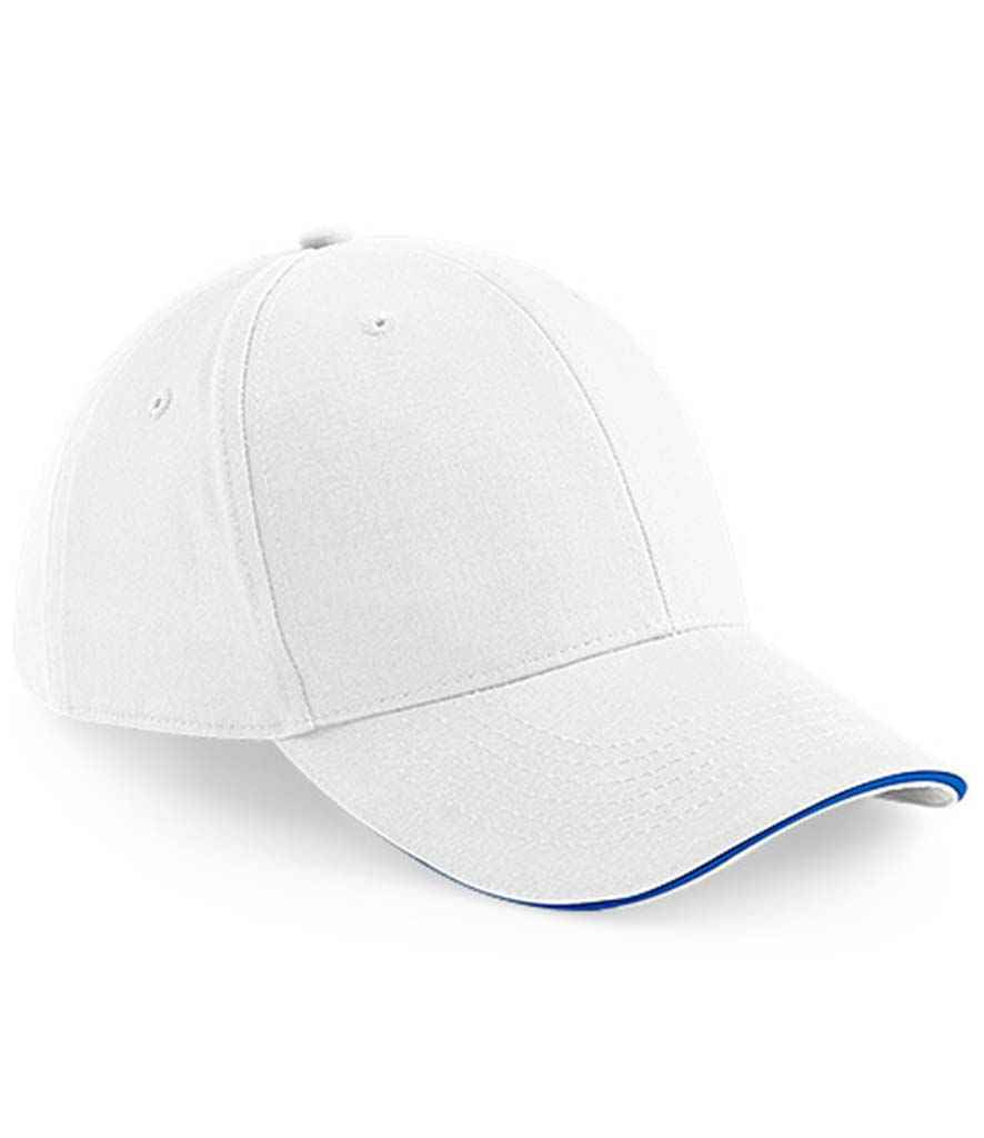 Beechfield Athleisure 6 Panel Cap | White/Bright Royal