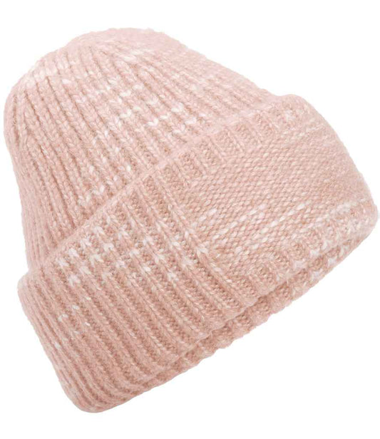 Beechfield Chunky Knitted Patch Beanie | Strawberry Haze