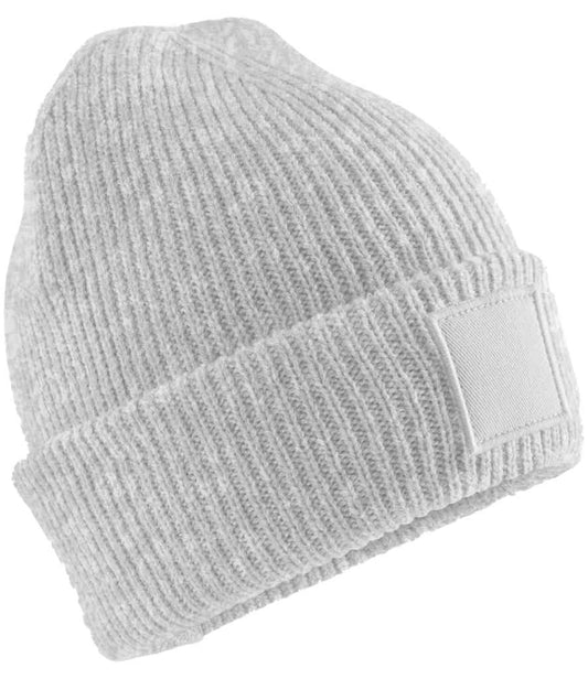 Beechfield Kids Deep Cuffed Tonal Patch Beanie | Cloud Grey