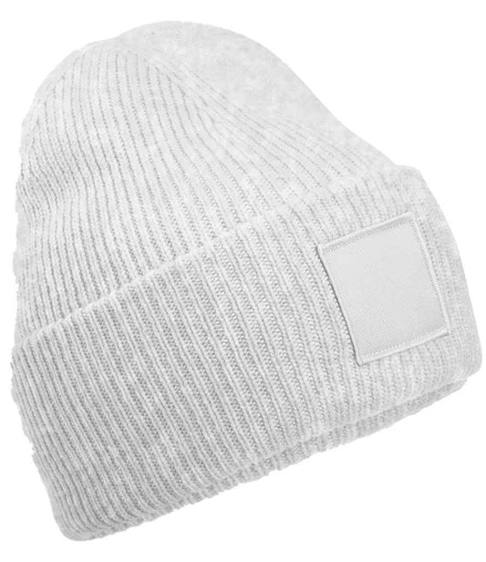 Beechfield Deep Cuff Tonal Patch Beanie | Cloud Grey