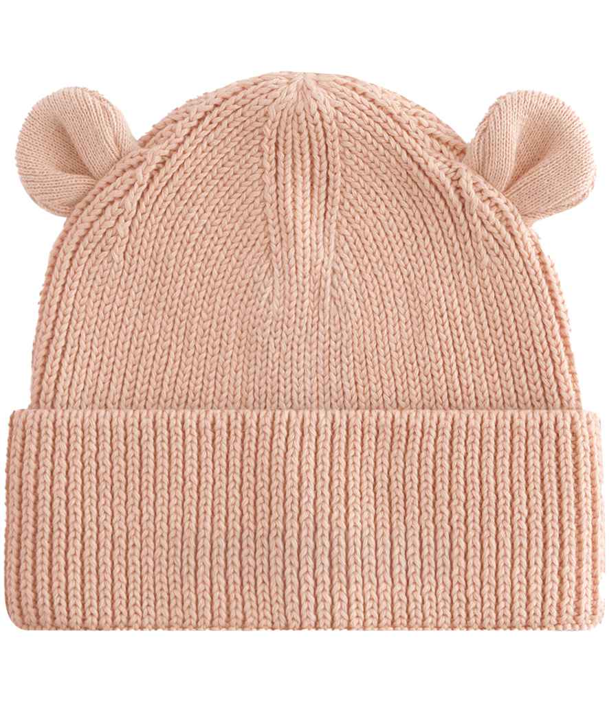 Beechfield Organic Baby Bear Beanie | Peach
