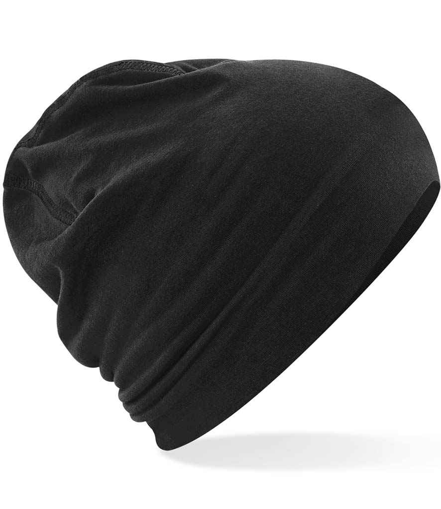 Beechfield Hemsedal Cotton Beanie | Black/Black