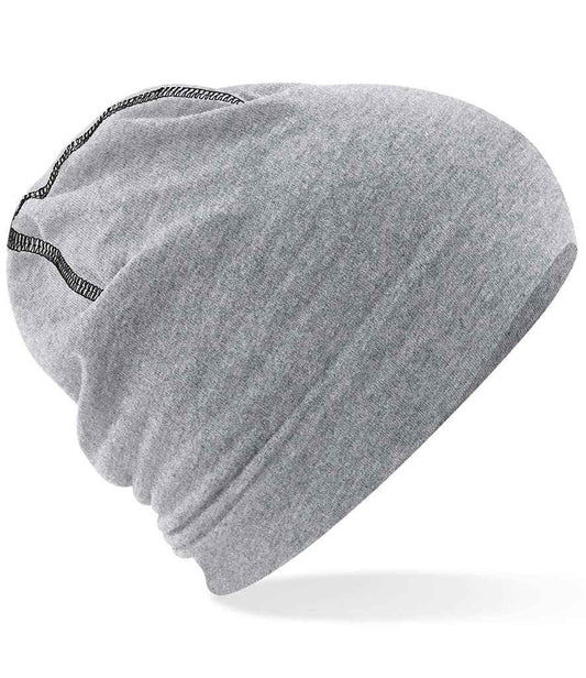 Beechfield Hemsedal Cotton Beanie | Heather Grey/Black