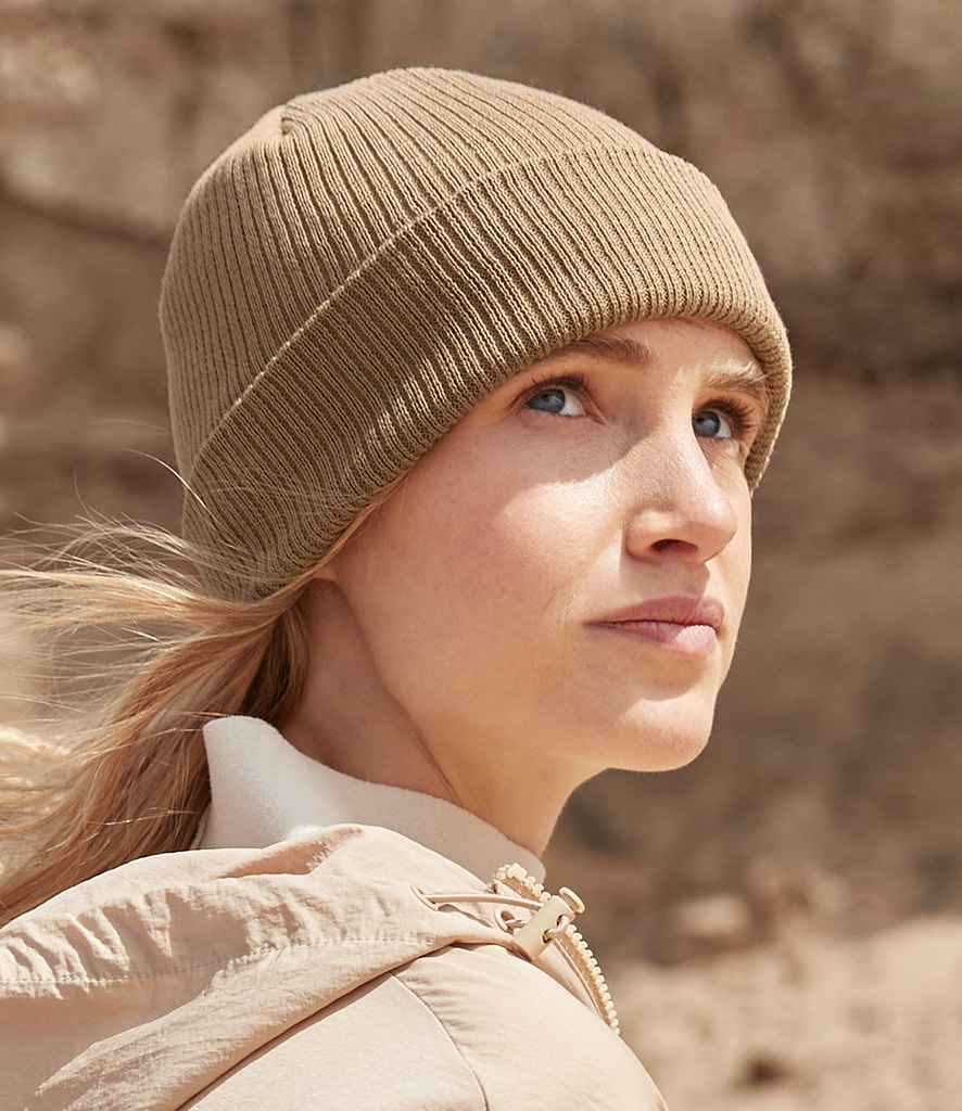 Beechfield Polylana® Ribbed Beanie | Biscuit