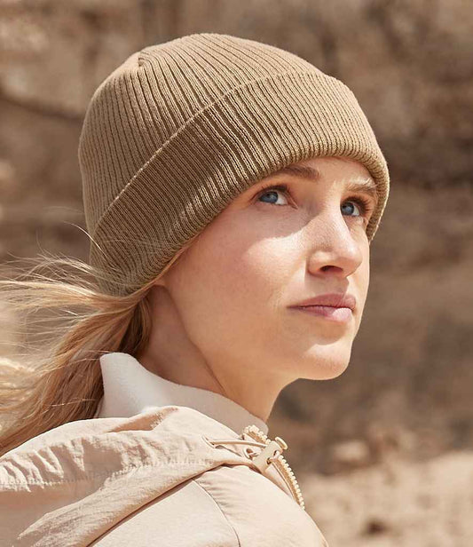 Beechfield Polylana® Ribbed Beanie | Biscuit