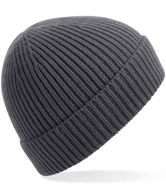 Beechfield Engineered Knit Ribbed Beanie | Graphite Grey