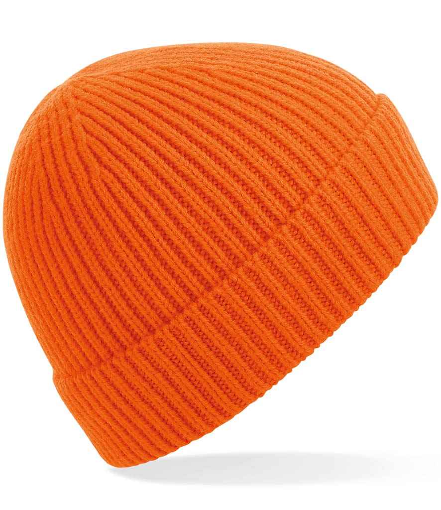 Beechfield Engineered Knit Ribbed Beanie | Orange
