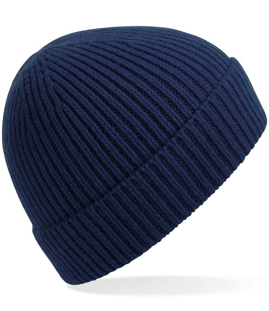 Beechfield Engineered Knit Ribbed Beanie | Oxford Navy