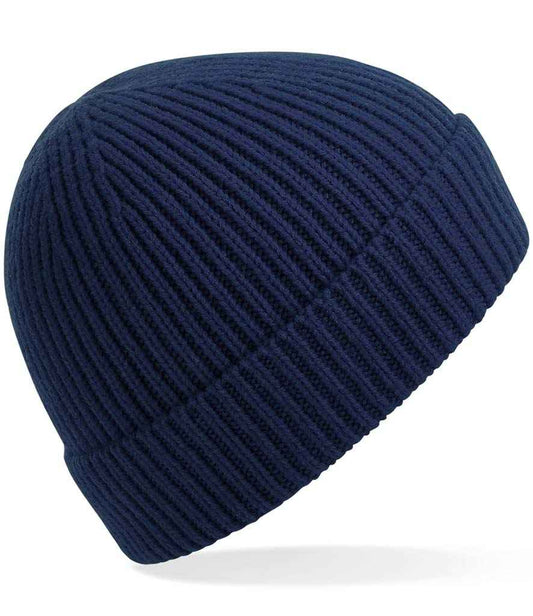 Beechfield Engineered Knit Ribbed Beanie | Oxford Navy