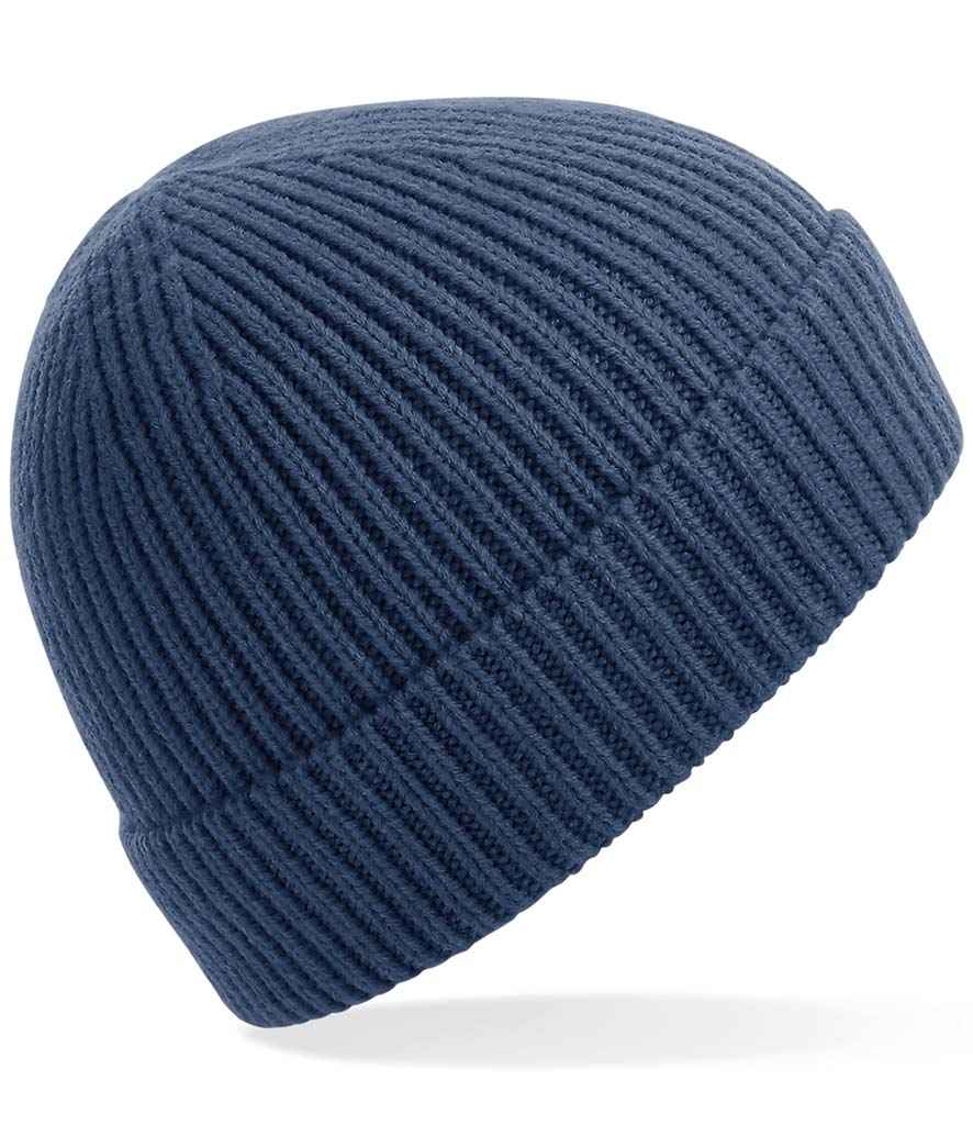Beechfield Engineered Knit Ribbed Beanie | Steel Blue